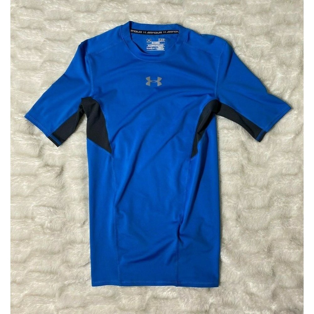 Under Armour Women's Heat Gear Blue Compression T Shirt size Small S
